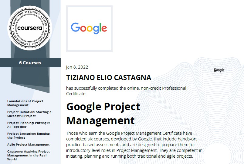 Google Project Management Course